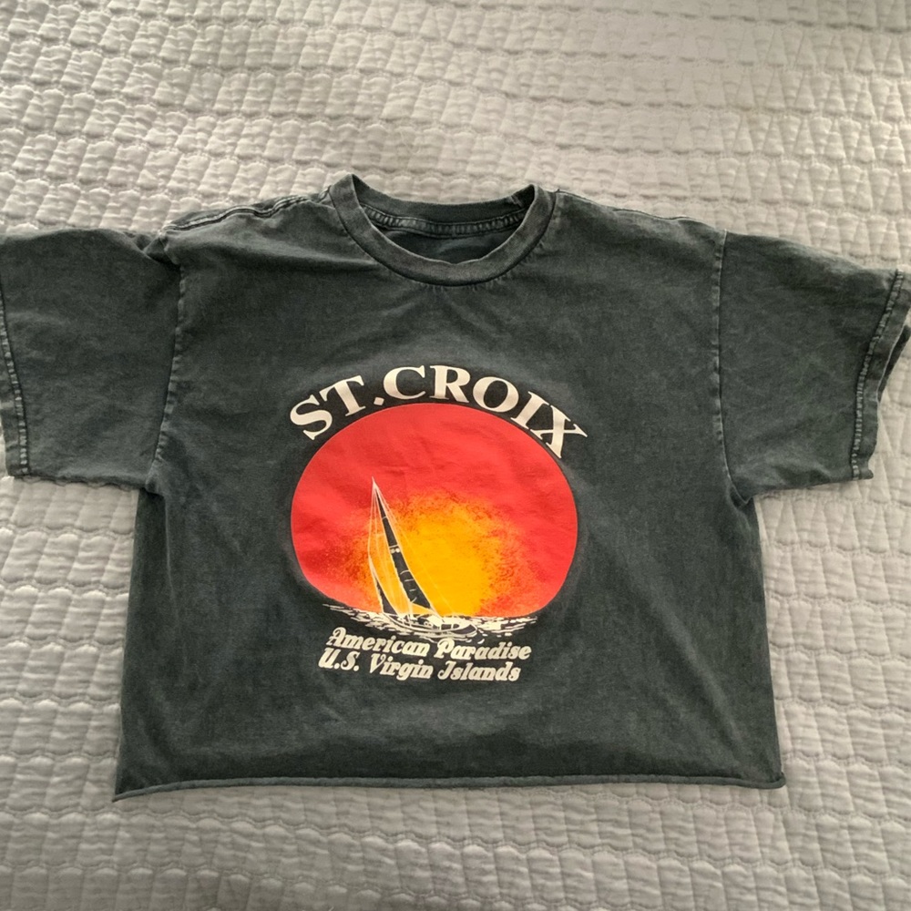 Brandy Melville John Galt ST CROIX Crop Tee SZ OS